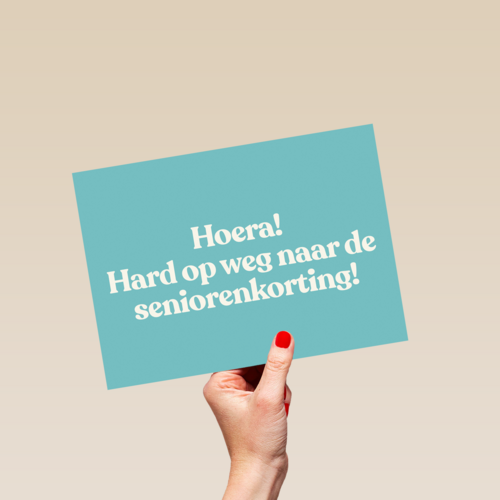 verjaardag kaart man seniorenkorting