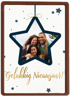 nieuwjaar fotokaart ster kader aanpasbare tekst