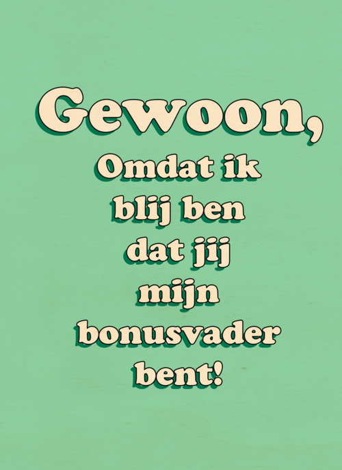 Houten Kaart Vaderdag | Hallmark | Houten Kaart Hallmark | Vaderdag | Omdat Ik Blij Ben Dat Jij Mijn Bonusvader Bent Kaart