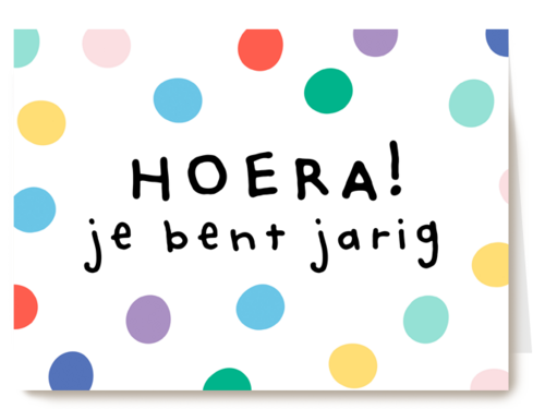 verjaardag kaart stijlvol hoera je bent jarig