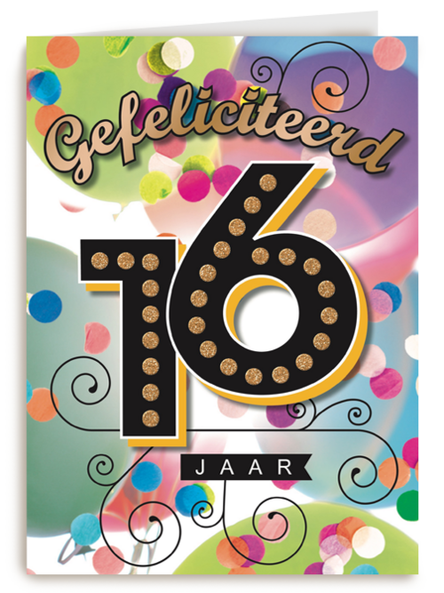 jarig leeftijd 16 zestien gefeliciteerd jaar