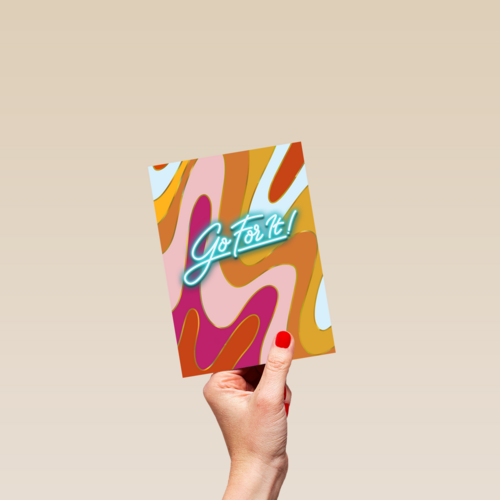 Motivatie kaart swirls en neon