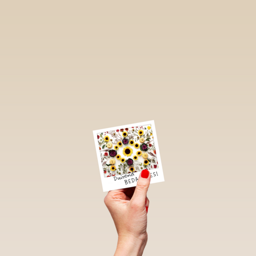 polaroid kaart duizend bedankjes