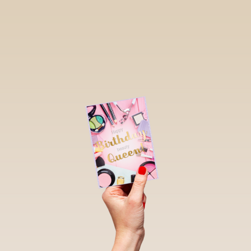Verjaardagskaart tiener meisje Birthday queen makeup