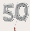 Cijferballon 50 Jaar Zilver XL