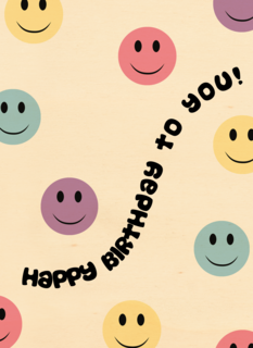 verjaardag kaart hip smilies happy birthday to you
