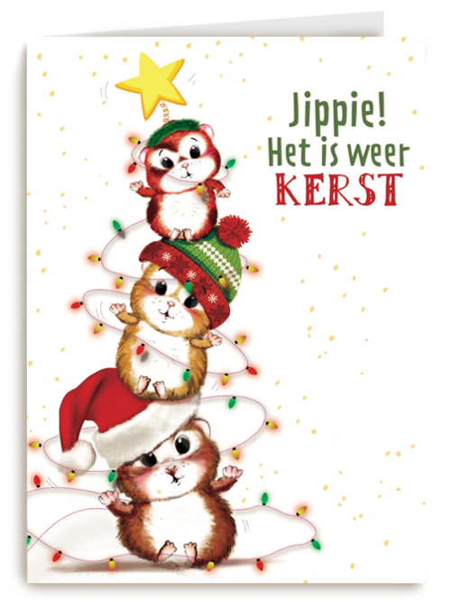 kerstkaart jippie het is weer kerst
