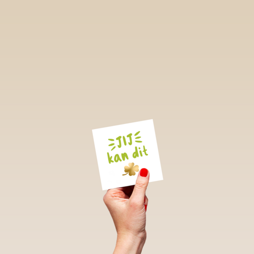succes kaart jij kan dit gouden klavertje vier