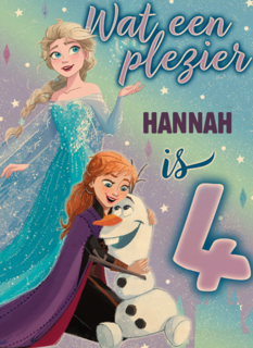 Frozen kaart 4 jaar