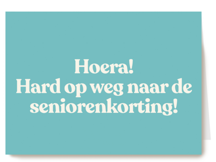 verjaardag kaart man seniorenkorting