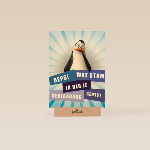 Penguins verjaardag te laat kaart