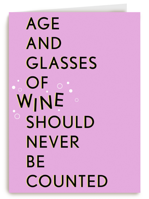 kaart vrouw grappig glasses of wine should never be counted