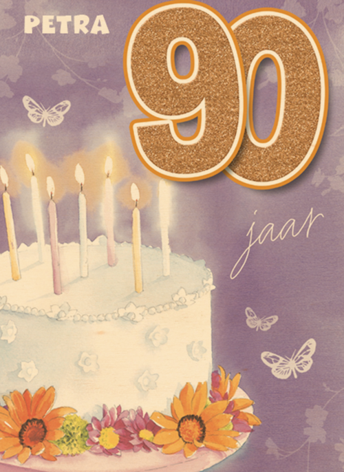 verjaardag leeftijden taart met kaarsjes 90