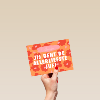 jij bent de allerliefste juf met deze bloemenkaart