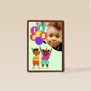 Kindjes met ballonnen fotokaart