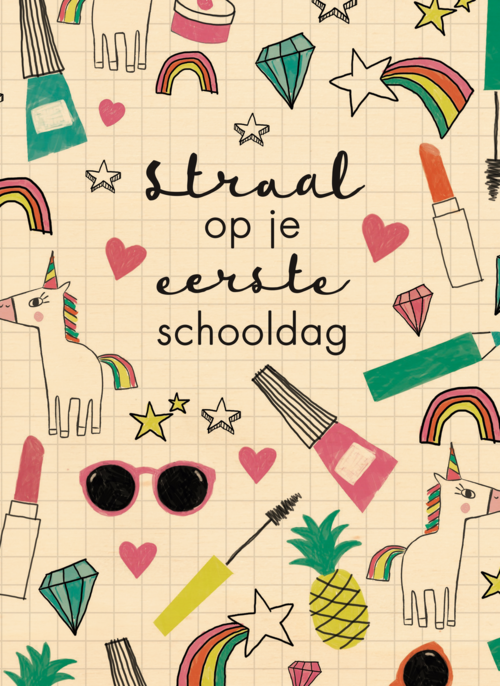 Houten Kaart Back To School | Houten Kaart Hallmark | Back To School | Back To School Straal Of Je Eerste Schooldag