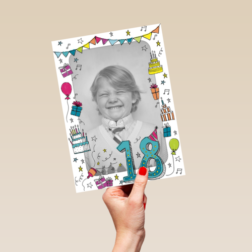 fotokaart 18 jaar geworden