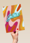 Motivatie kaart swirls en neon