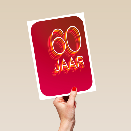Verjaardagskaart 60 jaar rood