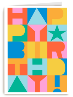 happy birthday met kleurvlakken