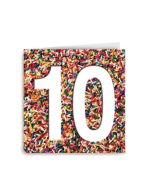 prodo design 10 jaar oud met leuke confetti balletjes