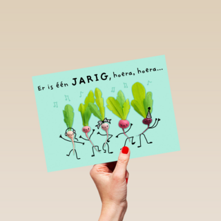 verjaardag kaart klassiek er is er een jarig hoera hoera