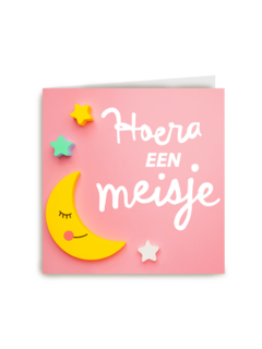 Hoera een meisje geboortefelicitatie
