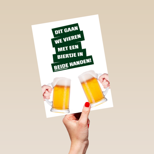 dit gaan we vieren met een biertje kaart