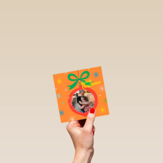 kerstkaart kerstbal met foto