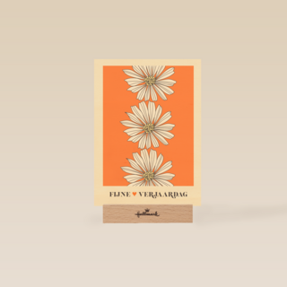 Verjaardagskaart oranje met bloemen