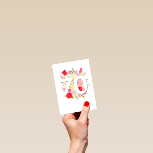 Verjaardagskaart 70 jaar bloemen