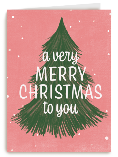 Kerstkaart kerstboom a very merry Christmas to you