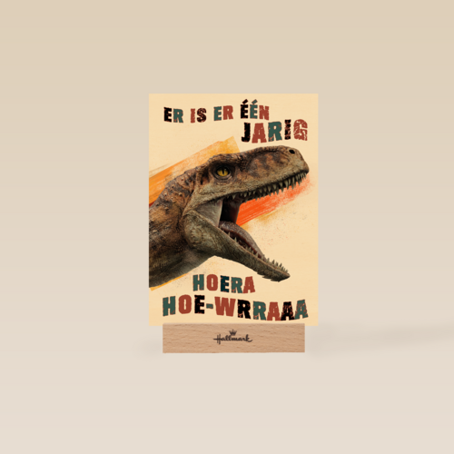 Dino tiger verjaardagskaart