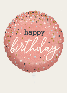 Ballon Happy Birthday Star Rosegoud