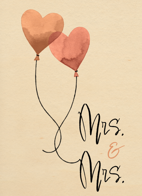 Houten Kaart Felicitatie Huwelijk | Houten Kaart Hallmark | Felicitatie Huwelijk | Huwelijksfelicitatie 2 Vrouwen