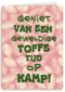 op kamp kaart toffe tijd