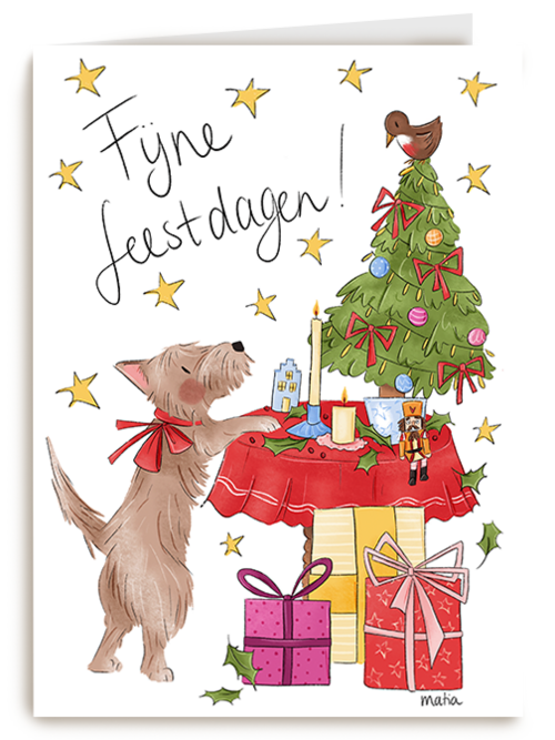 Kerstkaart Hallmark | Matia Studio Fijne Feestdagen Kerstboom Met Cadeaus