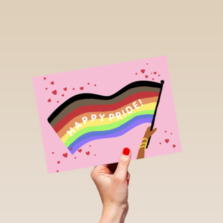 Happy Pride waving flag