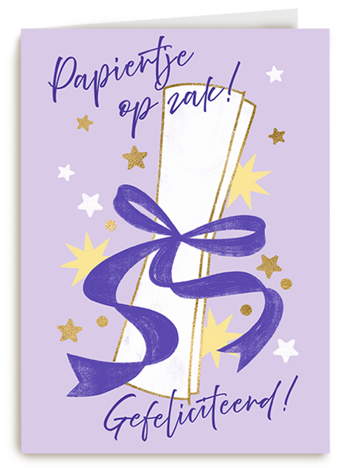 Kaart Hallmark | Felicitatie Diploma Examenfeest | Geslaagd Papiertje Op Zak