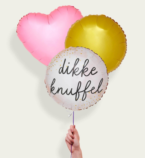 Ballonnentros Dikke Knuffel Roze Goud