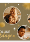 kerstkaart fotokaart vrolijke kerstdagen 3 kaders