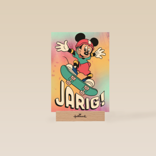 Verjaardagskaart Mickey Mouse skateboard