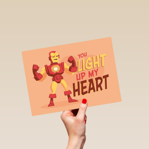 Ironman kaart you light up my heart