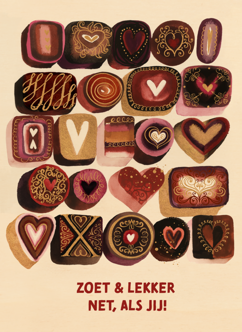 Houten Kaart Valentijn | Houten Kaart Hallmark | Valentijn | Valentijn Zoet En Lekker