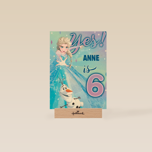 Frozen verjaardagskaart 6 jaar Elsa Olaf