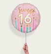Ballon Verjaardag Sweet Sixteen Roze Eco