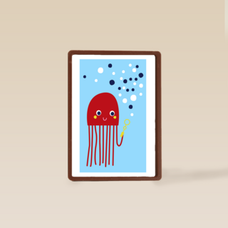 Zwemdiploma kaart met kwal