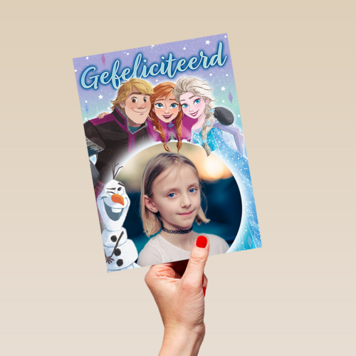 Frozen foto verjaardagskaart Elsa Anna Olaf Sven