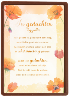 Condoleancekaart In gedachten bij jullie More than words