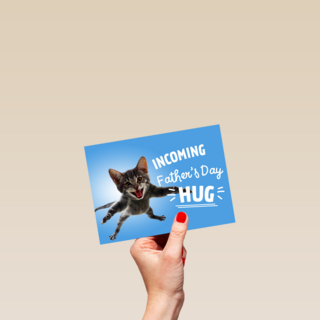 vaderdagkaart grappig incoming vaders day hug